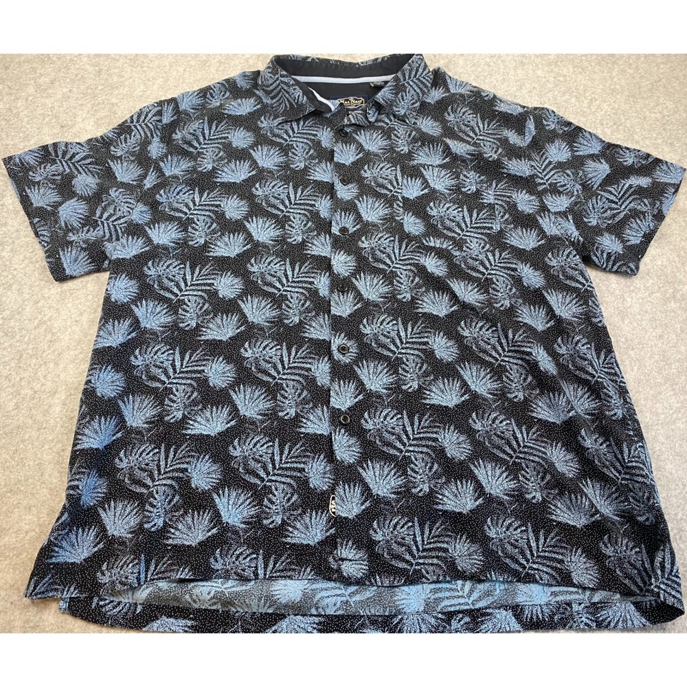 Nat Nast Luxury‎ Silk Cotton Palm Print Short Sleeved Shirt Mens XL